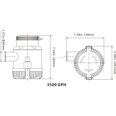 WELBP-3500-12/24V DC 3500GPH Submersible Water Pump for Boat Cheap Bilge  Pump From China Fac