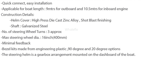 Whaleflo engine steering system  for helm system and rotary steering system  ZINC ALLOY (shot blasting)