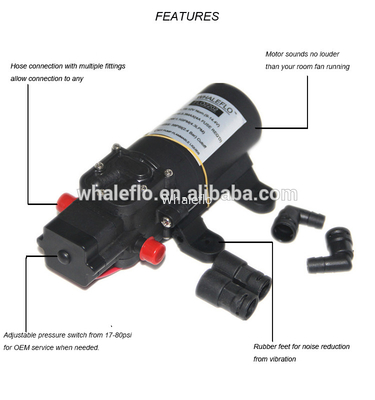 Whaleflo FLO Series Micro DC Diaphragm Pumps  FLO-2202 12VDC 3.8L/MIN 35PSI 3.0 Amps Small Water Pump