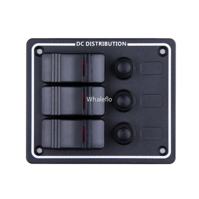 Whaleflo LED Boat Caravan Rocker Switch Panel Overload Protection Breakers Horizontal