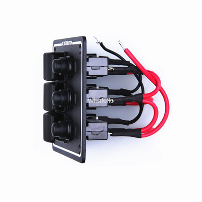 Whaleflo LED Boat Caravan Rocker Switch Panel Overload Protection Breakers Horizontal