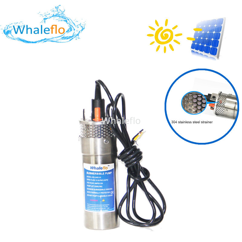 Whaleflo 12LPM 3M Cable 24 Volts Stainless Steel Borehole Submersible Solar Water Pump for Irrigation