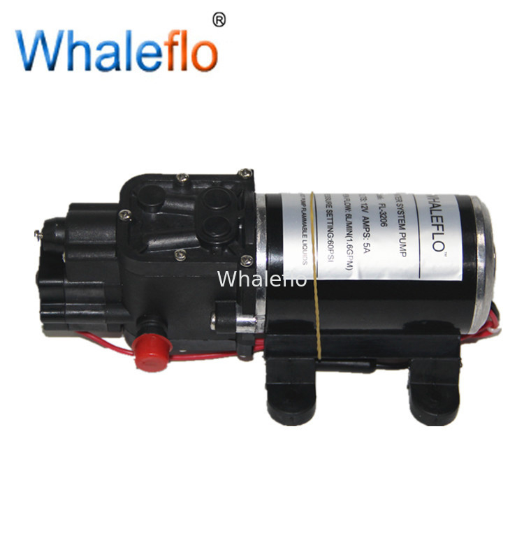Whaleflo Micro Electric Diaphragm Water Pump 65 PSI 6L/Min High Pressure Car Washing Spray Automatic Switch and Adapter